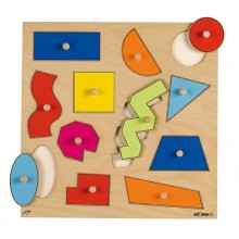 Puzzle s gombíkmi - geometrické tvary