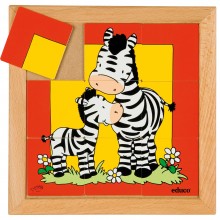 Puzzle zviera matka + dieťa - zebra