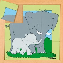 Animal puzzle mother + child - elephant