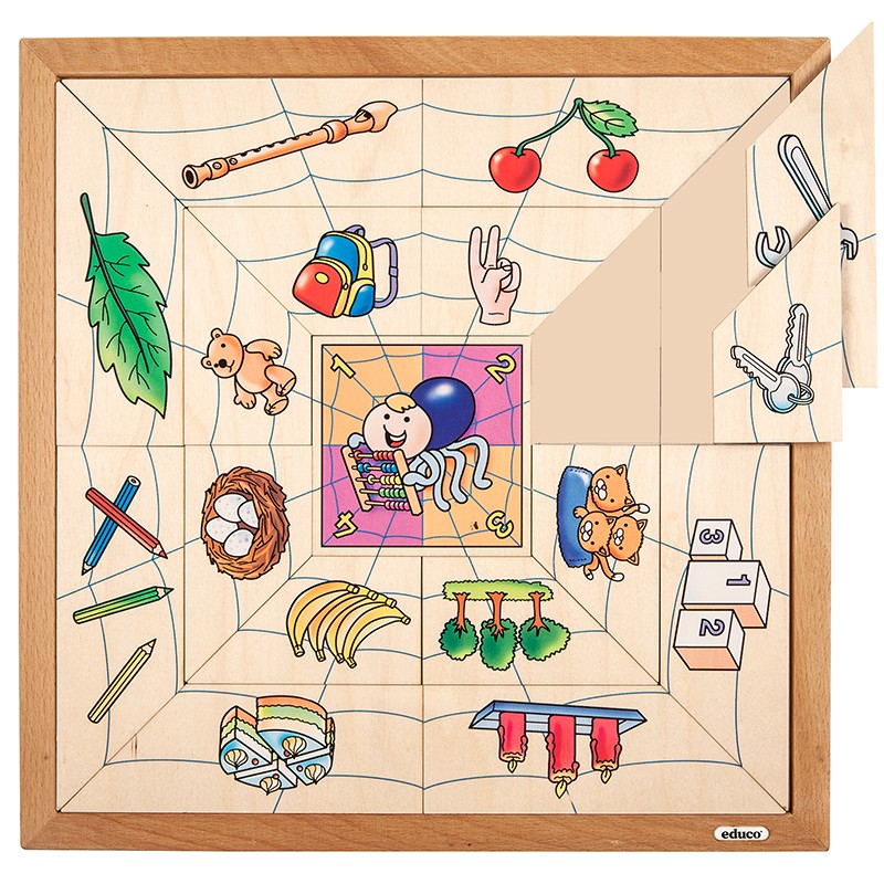 Puzzle s triedením pavúkov - množstvá
