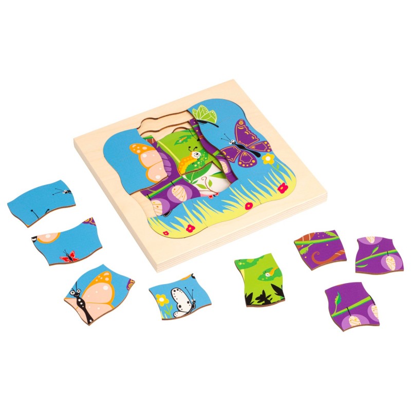 Holz-Puzzle - Wachstum - Schmetterling