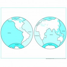 Kontrollkarte Ozeane: beschriftet (englische Ausführung)
