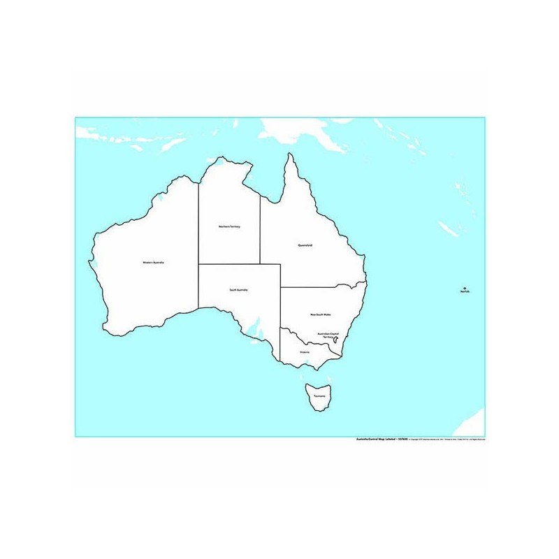 Australia Control Map: Labeled - English