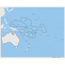 Kontrollkarte Ozeanien: beschriftet (englische Ausführung)