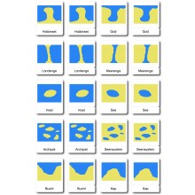 Land und Wasserformen Drei Teilekarten - Deutsch