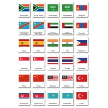 Flaggen der Welt - Klassifikationskarten - Englisch