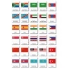 Flaggen der Welt - Klassifikationskarten - Englisch