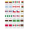 Flaggen der Welt - drei Teilekarten - Englisch