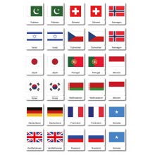 Flaggen der Welt - drei Teilekarten - Deutsch