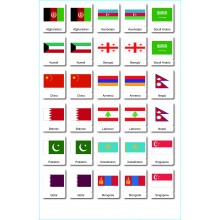 Flaggen Asien - Klassifikationskarten - Englisch