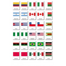 Flaggen der Welt - drei Teilekarten - Deutsch