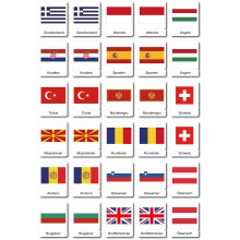 Vlajky Európy - Klasifikačné mapy - Nemčina