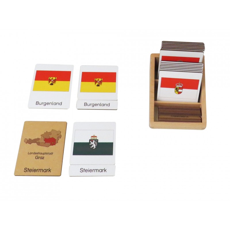 Rakúsko - Vlajky krajín - Klasifikačné mapy - Nemčina