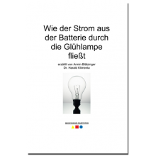 How the current flows from the battery through the light bulb