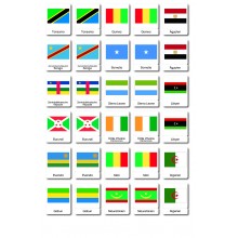 Flaggen Afrika - Klassifikationskarten - Englisch