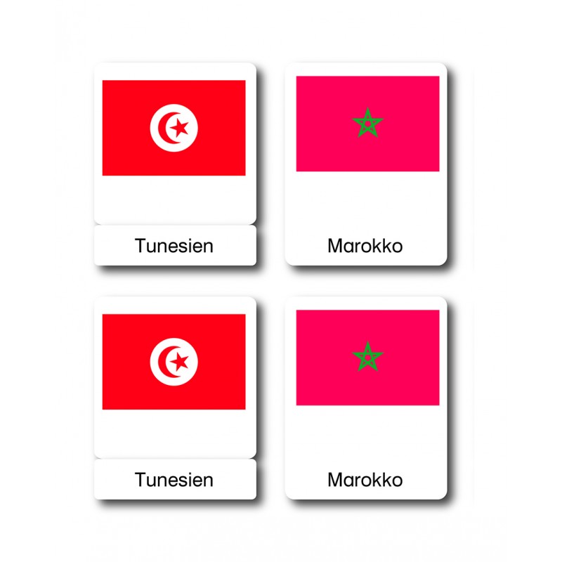 Flaggen Afrika - Klassifikationskarten - Englisch