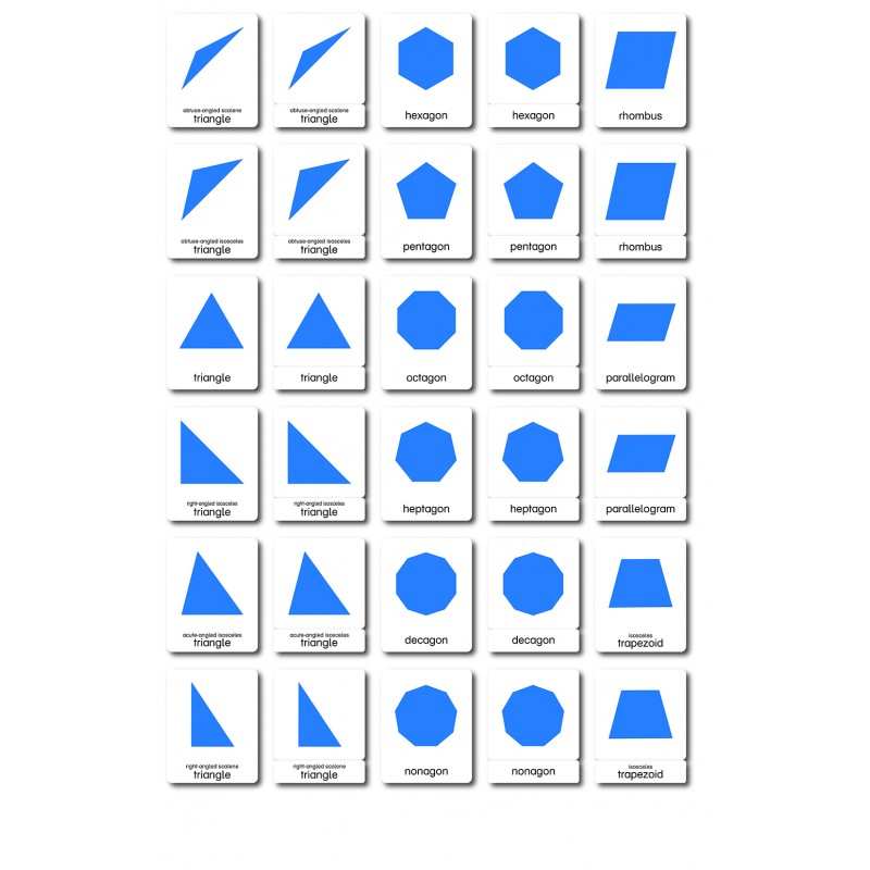 Geometrische Formen - Klassifikationskarten - Englisch