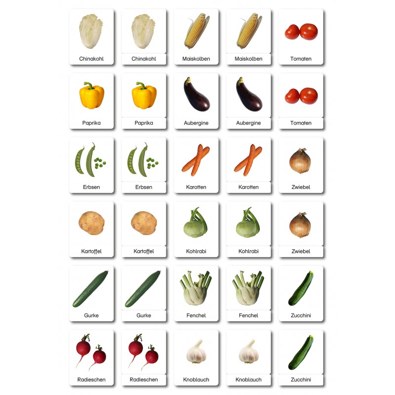 Vegetables - Classification Cards - German