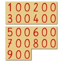 Number cards - large - wood - school script 95-0