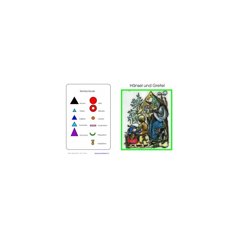 Part of speech fairy tale: Hansel & Gretel, adj. Blue