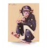 Wood puzzle realistic chimpanzee