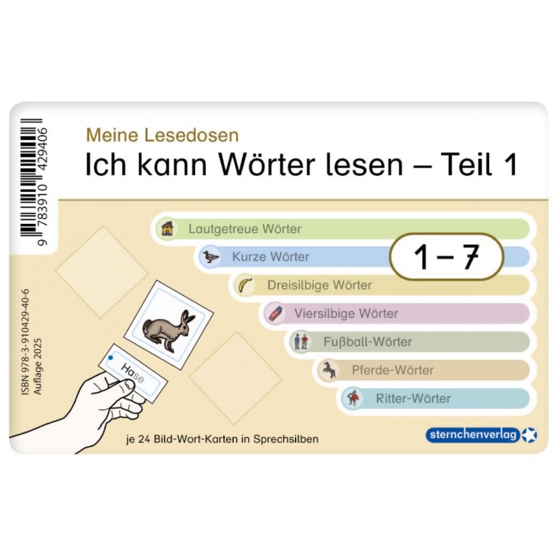 Ich kann Wörter lesen Teil 1 - Meine Lesedosen 1-7 im Set
