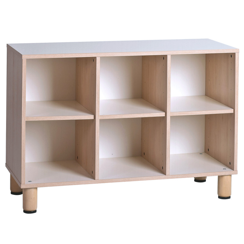 Montessori shelf with 6 compartments (105 cm)