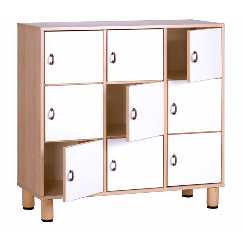 Montessori cabinet with 9 compartments