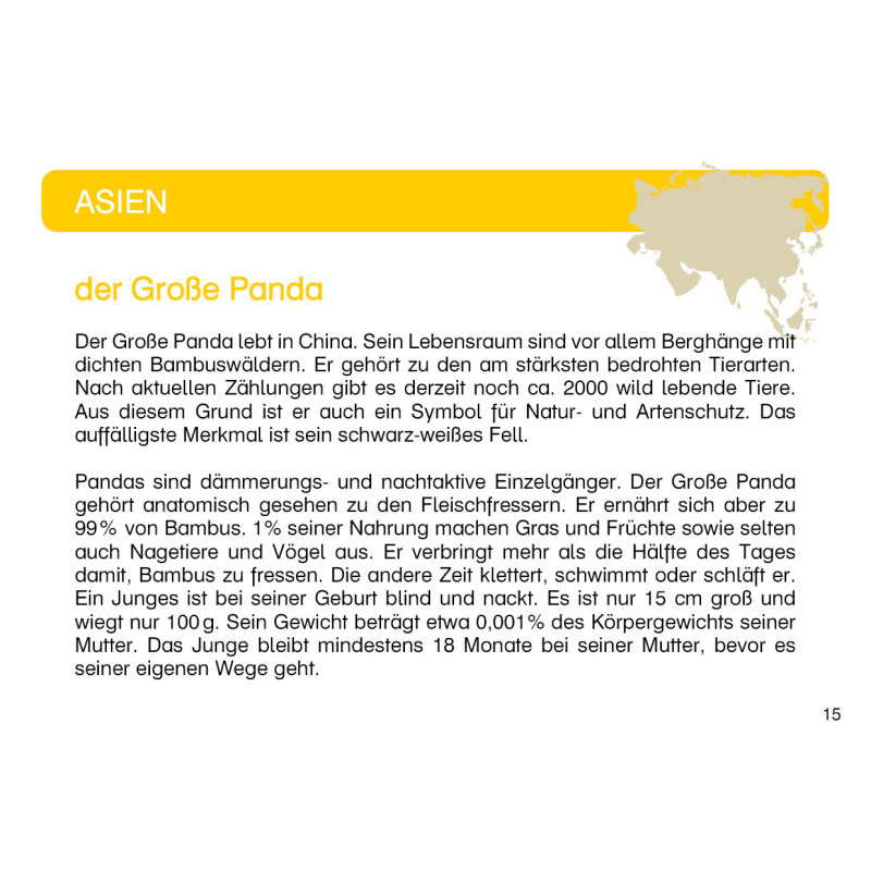 Kartei Tiere Asien