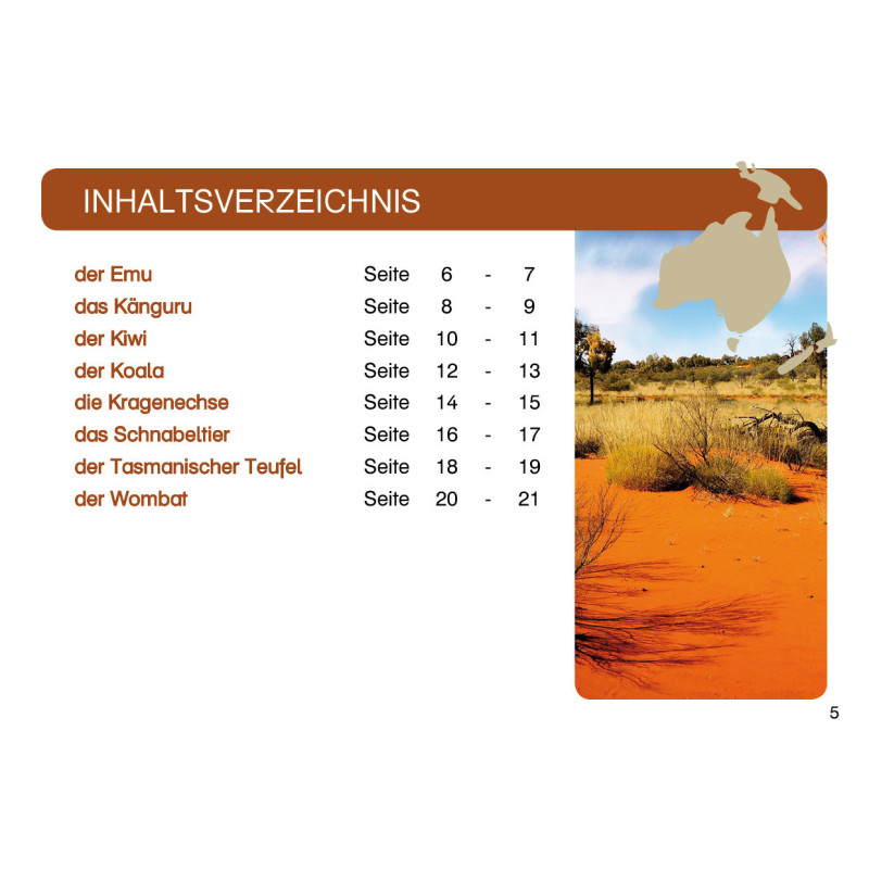 Kartei Tiere Australien und Ozeanien