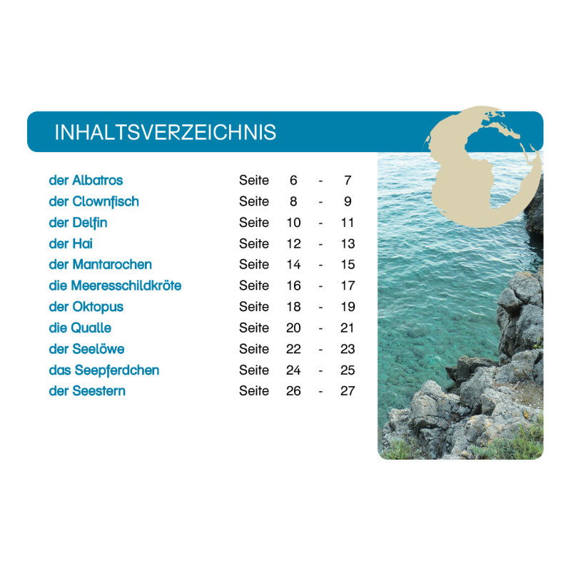 Card file animals oceans