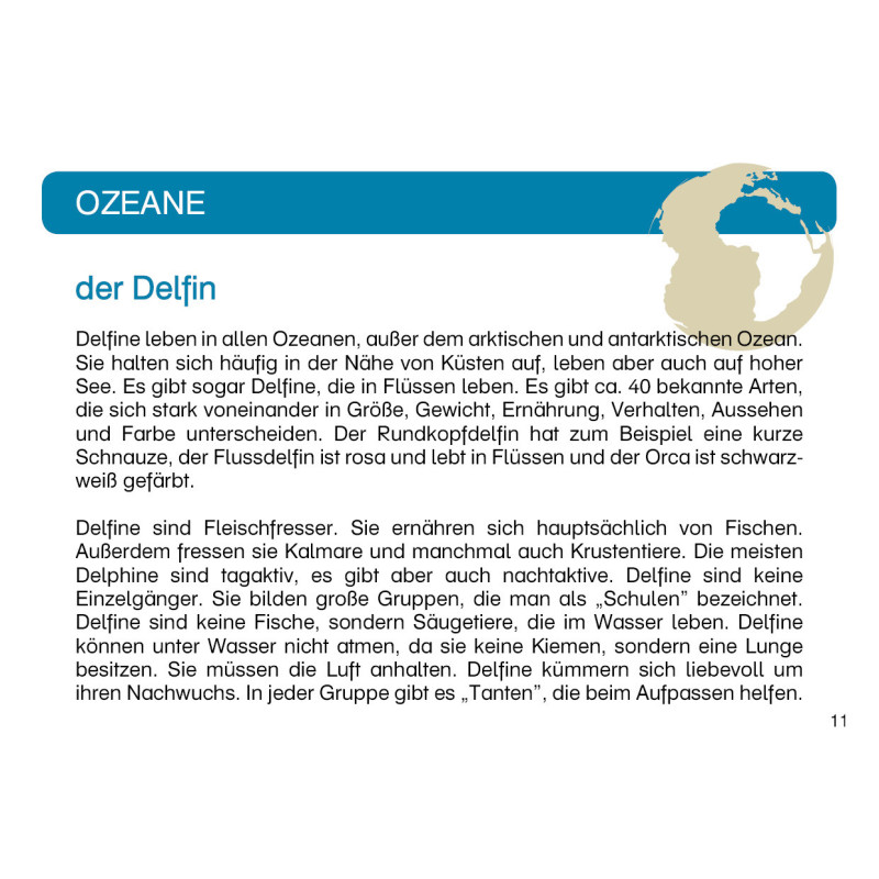Kartei Tiere Ozeane