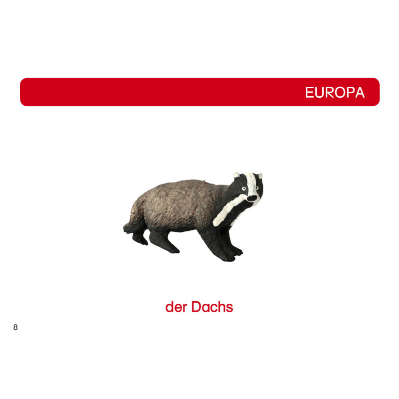 Card file animals Europe