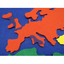 Kontinente aus Filz (1,30 x 0,70 m)