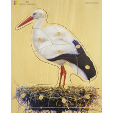 Holz-Puzzle realistisch Storch