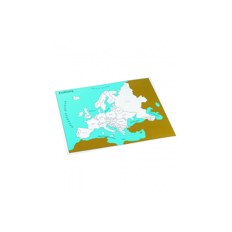 Kontrolná mapa krajín Európy anglicky