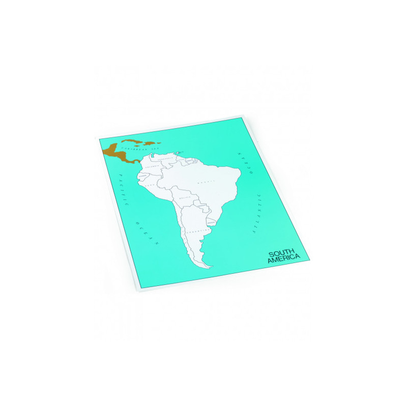 Control card of South America: Labeled in English