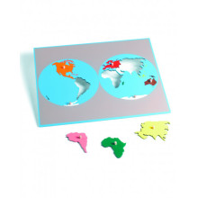 Puzzle mapa kontinentov