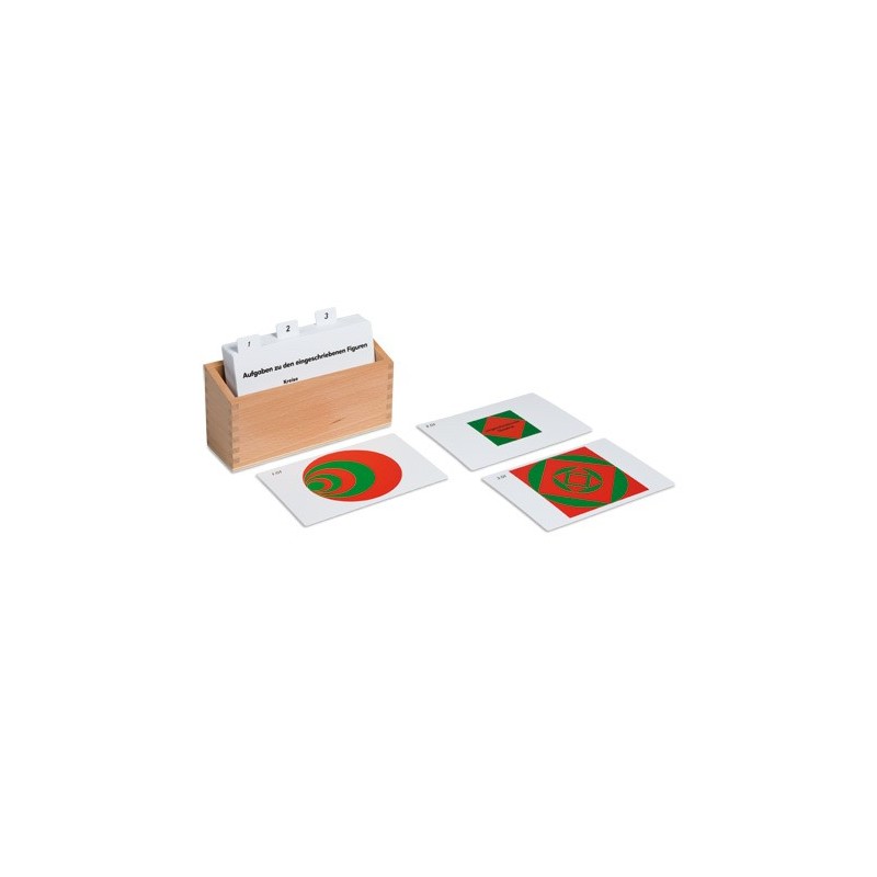 Box with task cards for the inscribed and concentric figures
