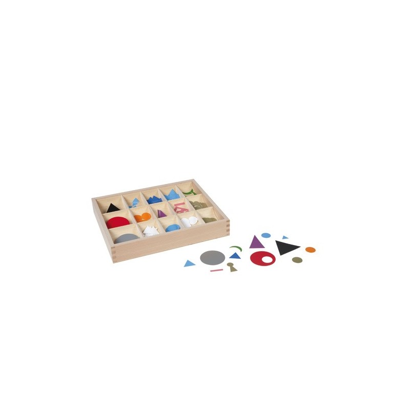 Wortsymbole aus Kunststoff im Kasten