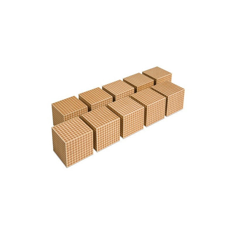 Wooden Cube Of 1000: Set Of 10