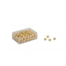 Plastikdose mit 100 goldenen Einerperlen: Lose Perlen (Glas)