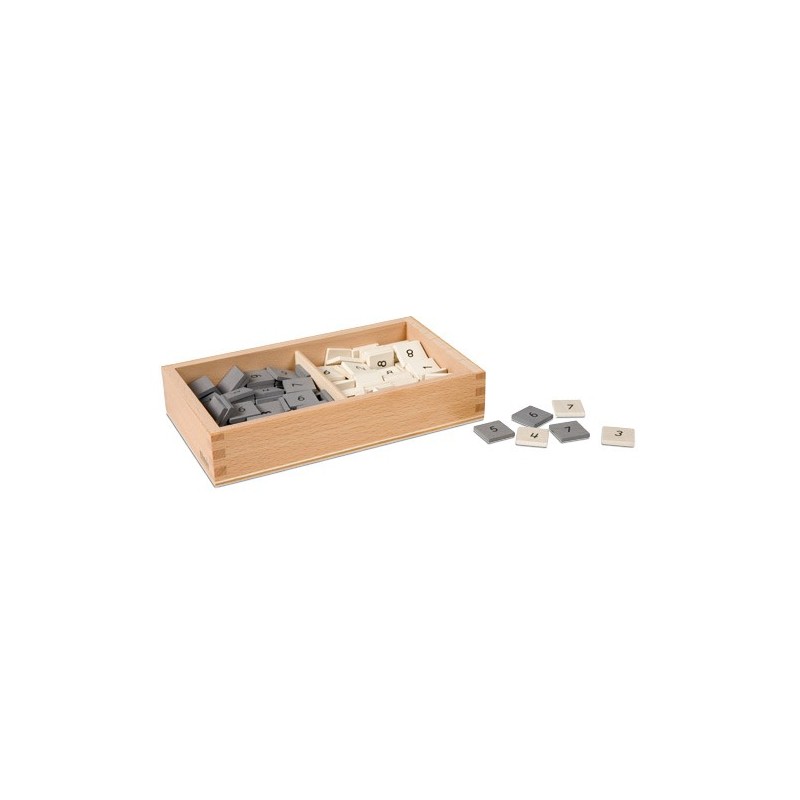 Box With Gray And White Number Tiles