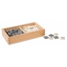 Box With Gray And White Number Tiles