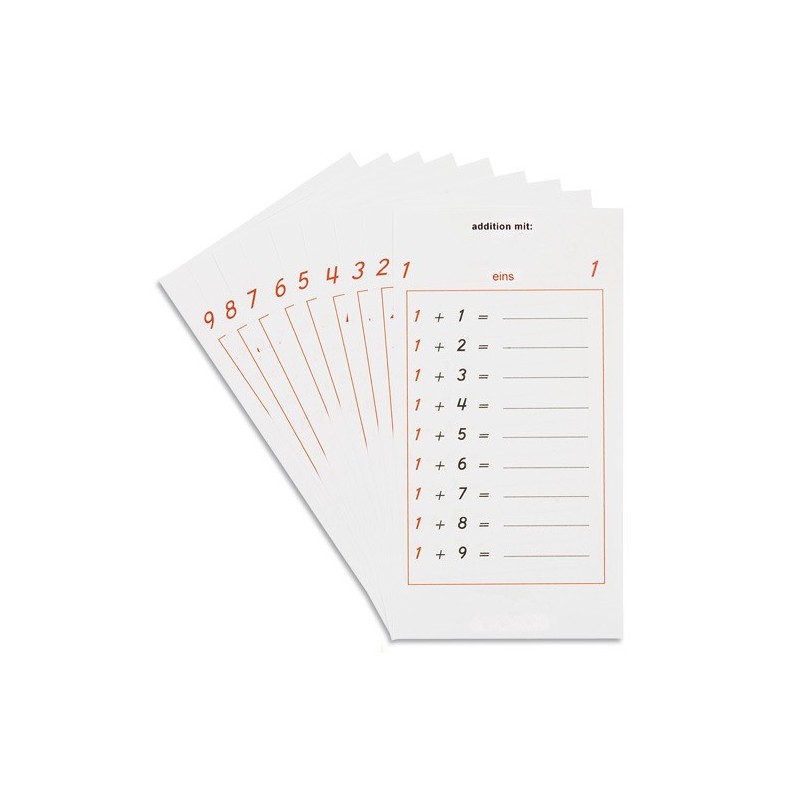 Aufgabenblätter zur Addition: 5 x 9 Blätter
