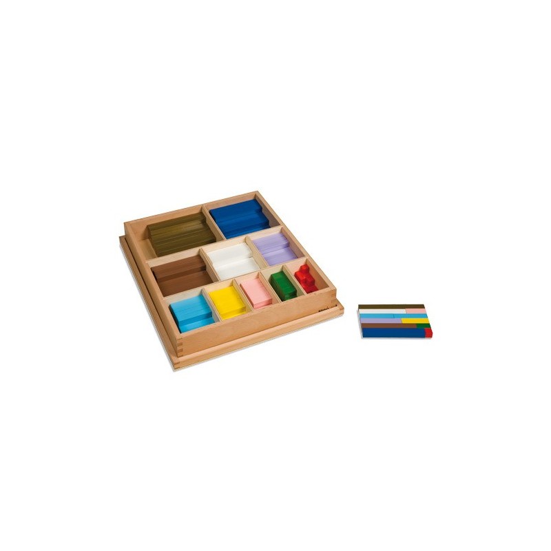 Kasten mit farbigen Rechenstäben
