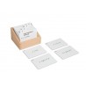 Box with task cards for the large multiplication board.