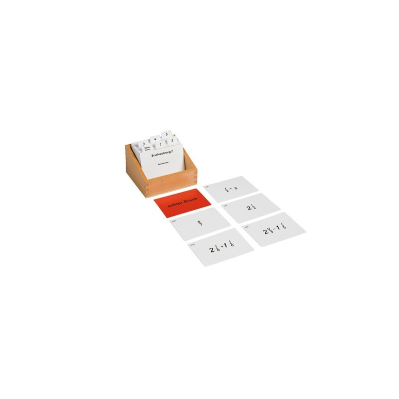 Box with task cards for fractional calculation 2
