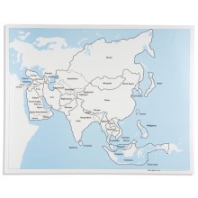 Kontrollkarte Asien: beschriftet (englische Ausführung)