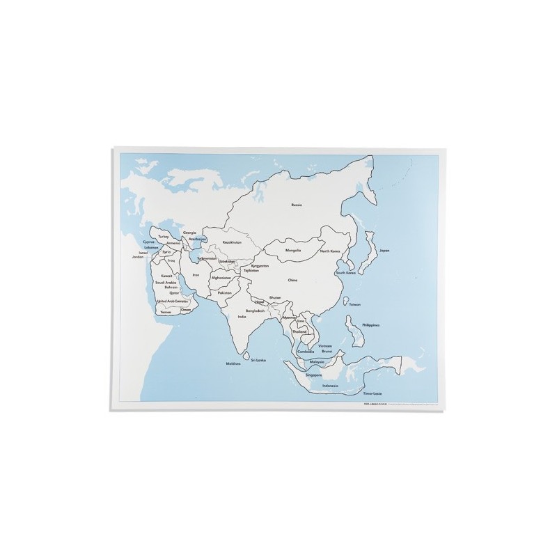 Kontrolná mapa Ázie: Označená